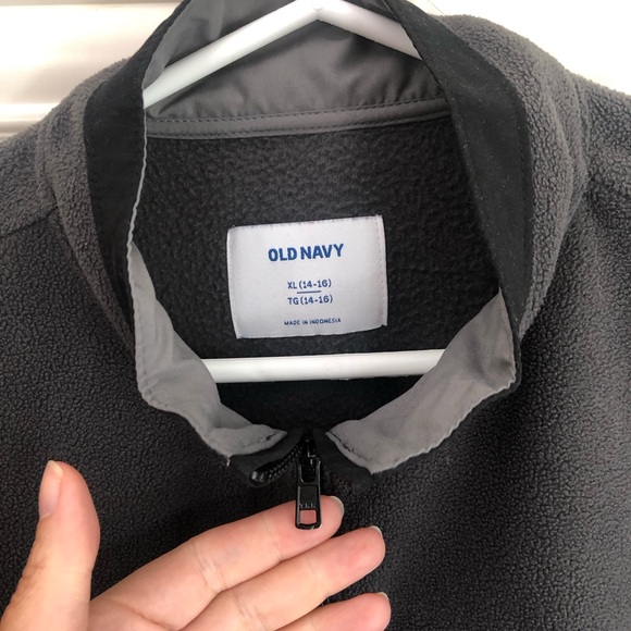 Old Navy youth grey fleece zip jacket - Picture 9 of 10